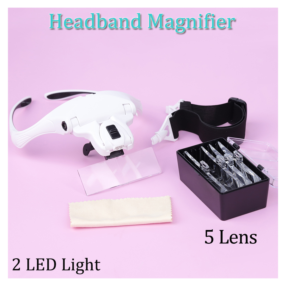Eyelash Extension With Glasses - Wimper Extensions 5 Lens Verstelbare Hoofdband