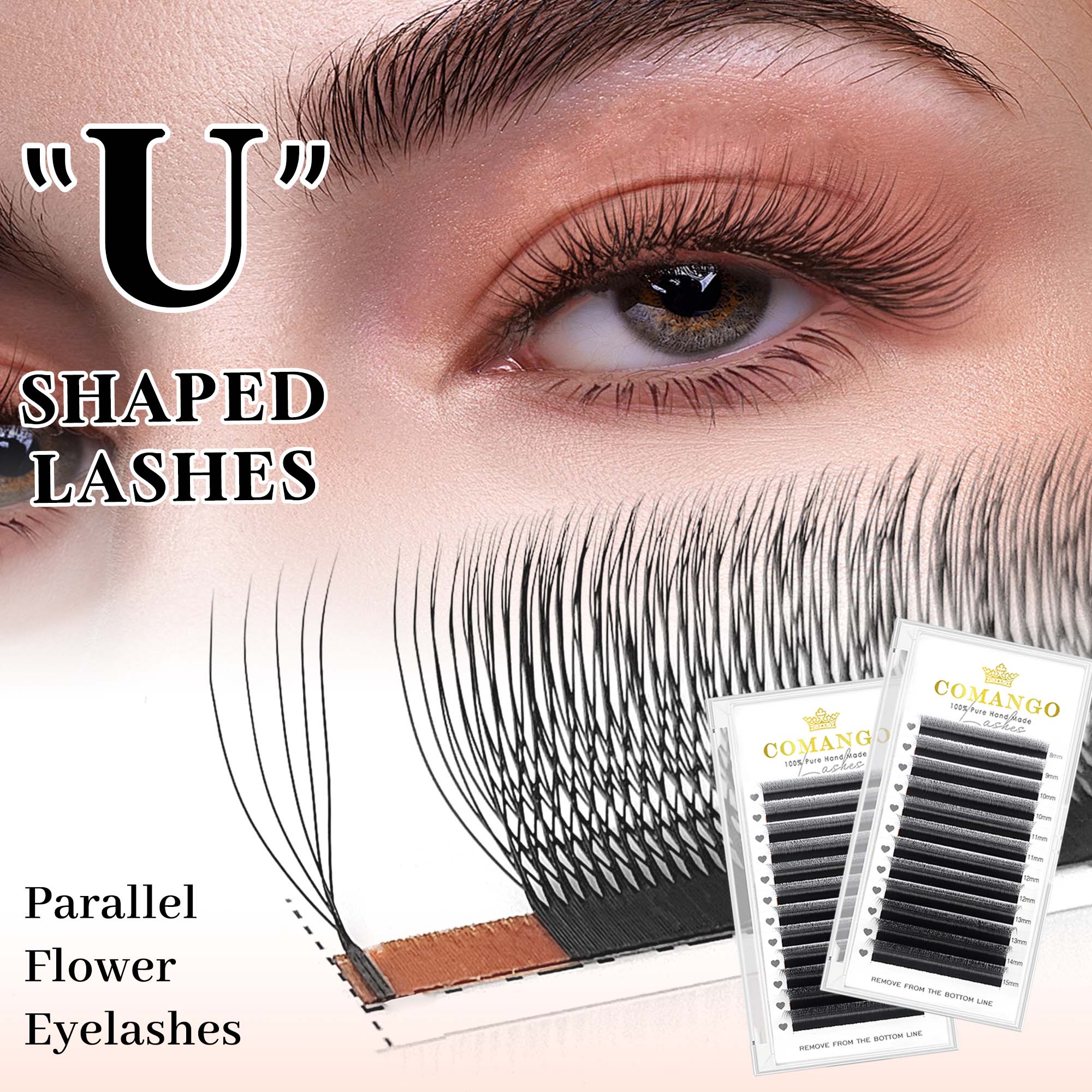 Eyelash Extension Supernatural - CoMango mix8-15 mm U-vormige 3/4/5D wimperextensions