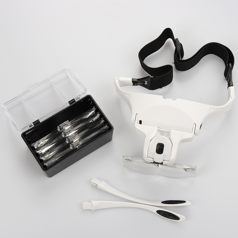 Eyelash Extension With Glasses - 5-lens verstelbare hoofdband vergrootglas vergrootglas met