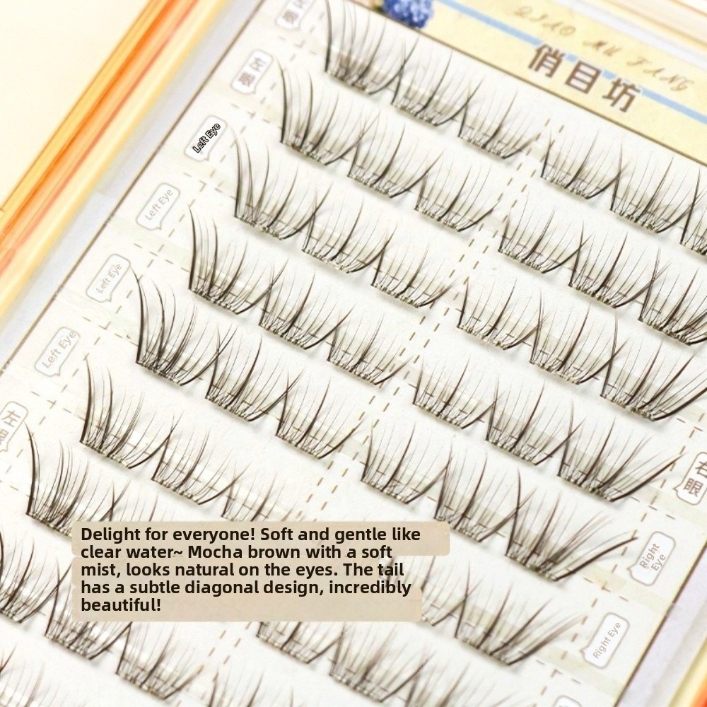 Eyelash Extension No 10 - Mokka Bruin Zelfklevende Valse Wimpers 10MM