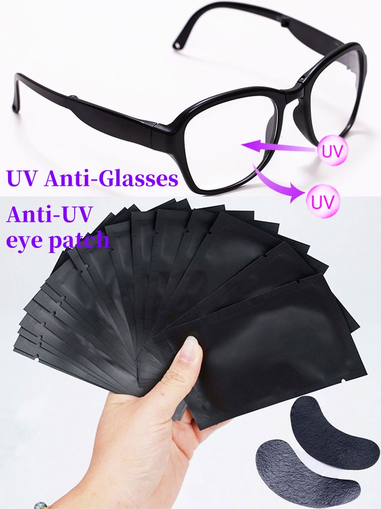 Eyelash Extension With Glasses - 50 paar Padding UV Zwarte Patches