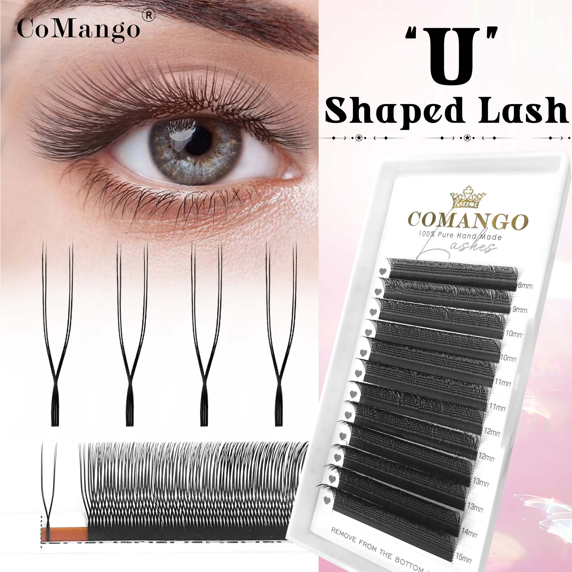 Eyelash Extension Volume Styles - CoMango U-vormige parallelle bloemwimpers U stijl