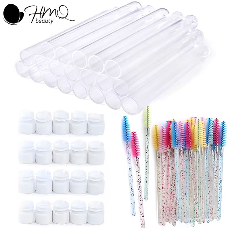Micro Brush Applicator - Wimperborstelbuis met wenkbrauwborstels Herbruikbare Mascara Wands