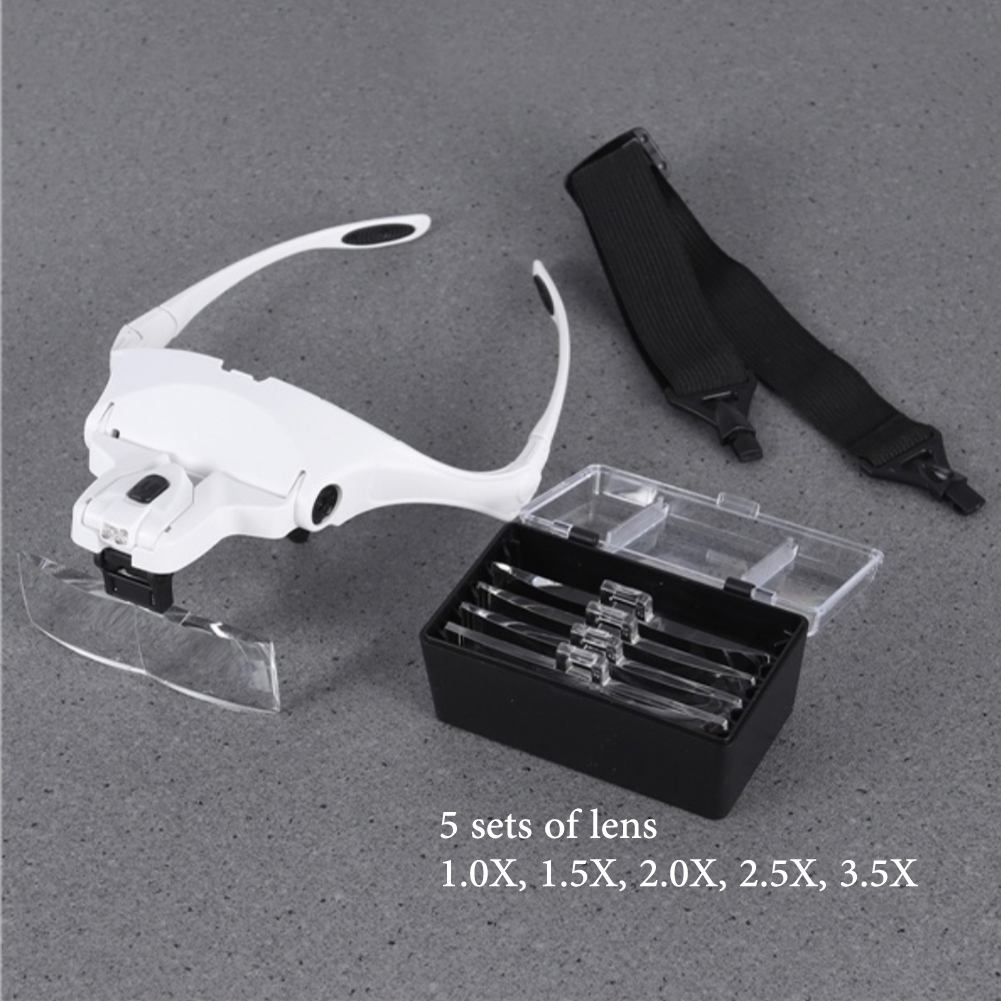Eyelash Extension With Glasses - Wimper Extension 5 Lens Verstelbare Hoofdband