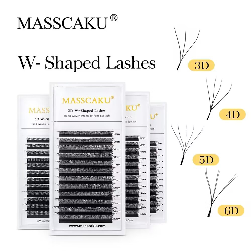 Eyelash Extension Volume Styles - MASSCAKU W-vorm Bloom Wimperextensions 3D C/D