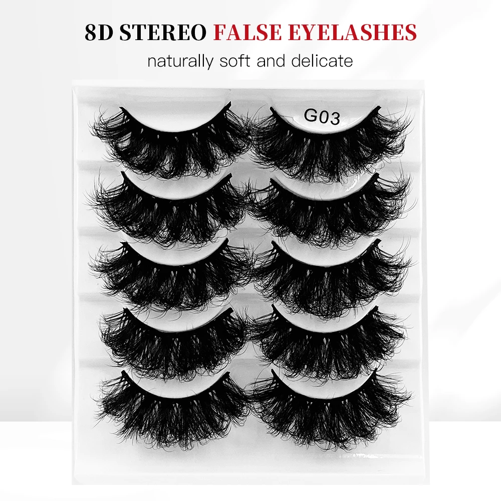 5 Paar Pluizige Faux Mink Wimp - Eyelash Extension Last recensie en prijs