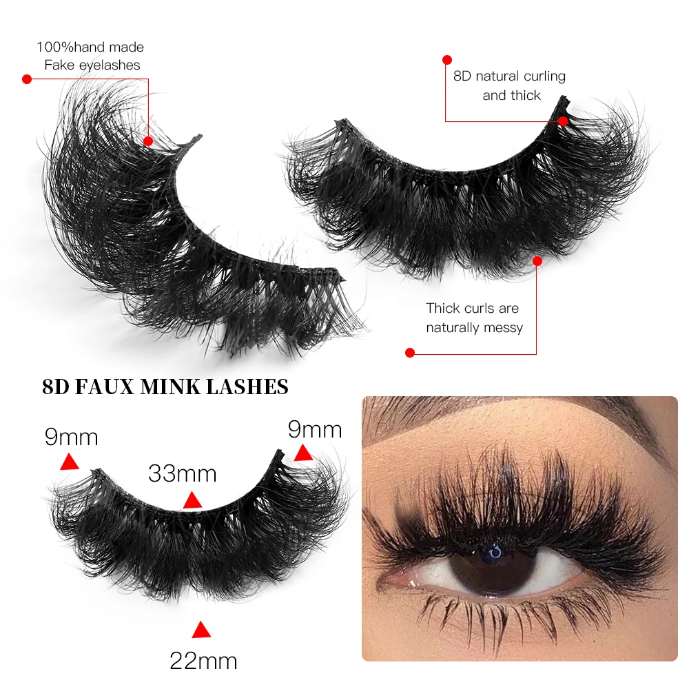 5 Paar Pluizige Faux Mink Wimp - Eyelash Extension Last recensie en prijs